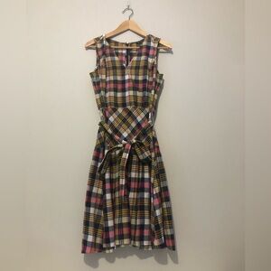 Brooks Brothers Multicolor Plaid Midi Dress